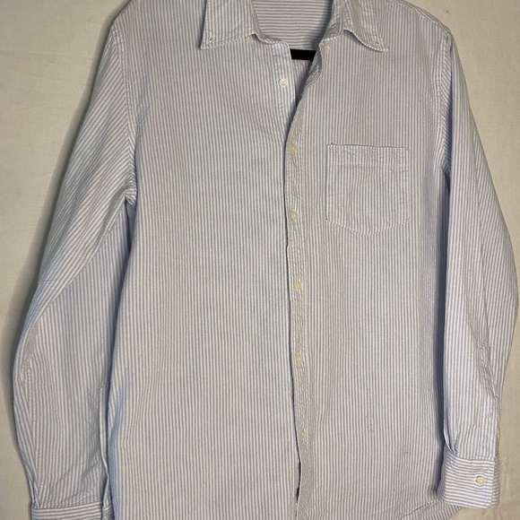 Brandy Melville Women's Button up Top, One Size, Blue & White Stripe - Picture 3 of 9